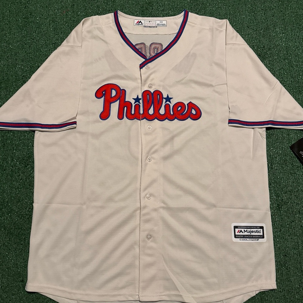 Philadelphia Phillies Bryce Harper #3 Majestic Cream Jersey Mens Size M NWT